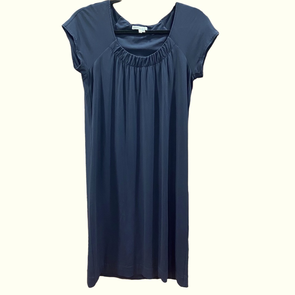 Women's Vince Midnight Navy Cap Sleeve Shift Dress Round‎ Neck Size XS